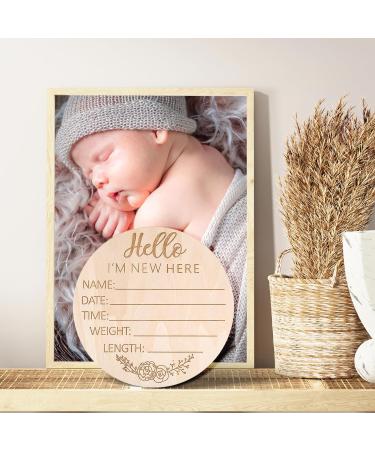 Ouligay Wooden Baby Announcement Sign - Hello World - Birth Announcement Prop for Newborns - 5.83 Inch - Buy Online on SooperMarket.com