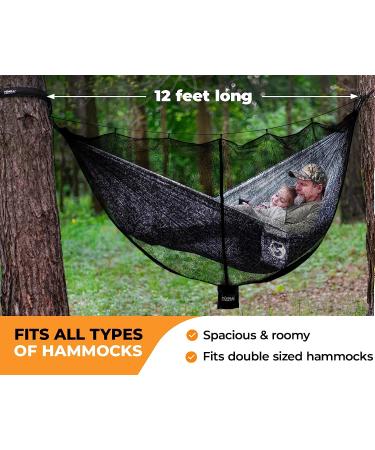 Foxelli XL Hammock Net - Lightweight 12ft Portable Netting for Camping Hammocks - Buy Online on SooperMarket.com