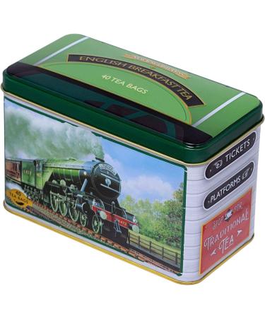 New English Teas Flying Scotsman Tea Caddy - 40 English Breakfast Teabags for Train Enthusiasts | English Breakfast Tea 40 Count - Buy Online on SooperMarket.com