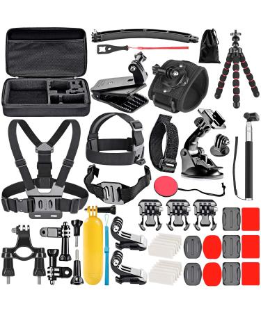 Neewer Upgraded 50-in-1 Action Camera Accessory Kit Compatible with GoPro Hero 10 9 8 Max 7 6 5 Black GoPro 2018 Session Fusion Silver White Insta360 DJI Action 2 AKASO APEMAN Campark SJCAM etc