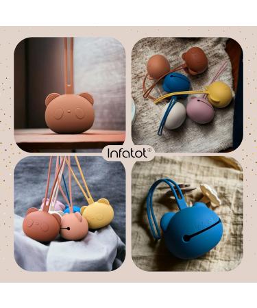 Infatot Silicone Dummy Case - Pacifier Holder Soother Pod Case W/Strap - Dummy Box 100% Free from BPA PVC Dummy Holder Case Dummies Case Pair with Dummy Clip Dummy Cases for Babies - Earth - Buy Online on SooperMarket.com