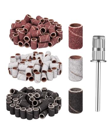 210 Pcs Sanding Bands For Nail Drill Sanding Bands 80# 120# 180# Multi-Colored Nail Drill Sanding Bands With Boxed Nail Sanding Bands Removing Acrylic Gel for Manicures & Pedicure