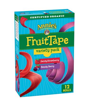 Annie's Organic Strawberry and Berry Peely Fruit Tape, Variety Pack, 9 oz, 12 ct