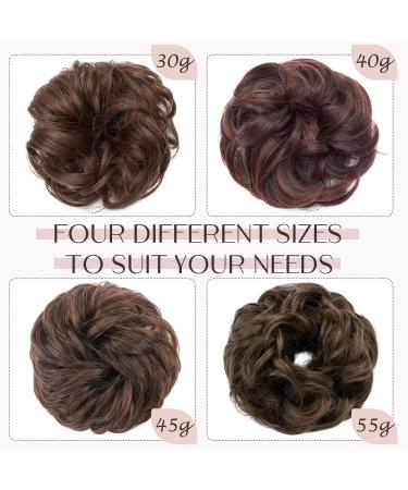 Voluminous Dark Brown & Light Auburn Hair Extensions - Versatile Hair Ties & Updos | 40g Ponytail & Dutt - Buy Online on SooperMarket.com