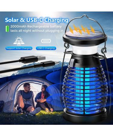KOOSA Solar Bug Zapper - Cordless & Waterproof Mosquito Zapper with 4200V UV Light - 3-in-1 Fly Zapper for Outdoor Use - Effective Up to 2100 Sq Ft - Buy Online on SooperMarket.com