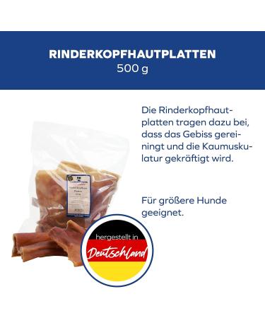 Schwenner Beef Head Skin Panels - Dried Dog Snacks for Dental Health | 500g Chewing Treats - Buy Online on SooperMarket.com