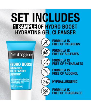 Neutrogena Hydro Boost Skincare Set Face Moisturizer - 1.7 Fl Oz. - Hydro Boost Hydrating Gel Facial Cleanser - 0.5 Fl Oz. - Pack of 2 - Buy Online on SooperMarket.com