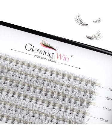 Glowing win cluster eyelash individually individual lashes natural eyelashes wispy false eyelashes of course 120 PCs DIY eyelash extensions for home eyelash extension (0.07d 10d Mix8-14mm) 6-0.07d-10-8-14