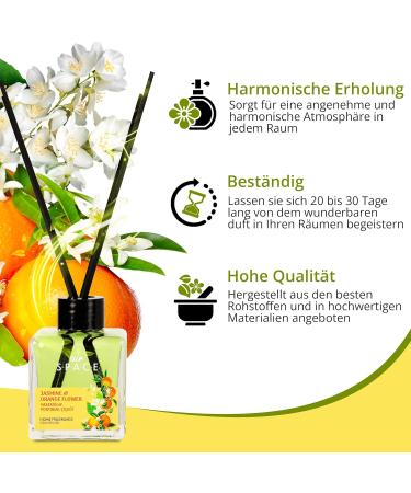 Air Space Fragrance Sticks | Jasmine Orange Flower Room Freshener | Fruity Floral Aromatherapy for Home - Buy Online on SooperMarket.com