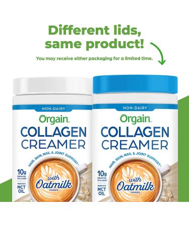 Orgain Collagen Creamer with Organic Oatmilk Powder - 10g Grass-Fed Collagen, MCT, Avocado & Coconut Oil - Non-Dairy, Non-GMO - 10 oz - Buy Online on SooperMarket.com