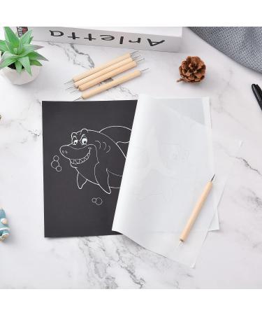 50 Sheets Carbon Paper Graphite Paper White Carbon Transfer (8.5 x 11.5 inch) Tracing Papers with 5 PCS Embossing Styluses Dotting Tools for Wood Paper Canvas Craft White-50 - Buy Online on SooperMarket.com