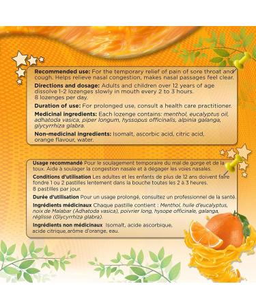 Herbion Naturals Sugar-Free Cough Lozenges with Natural Orange Flavour Relieves Cough Clears Nasal Congestion Soothes Sore Throat For Adults and Children 12 years and above (Pack of 6) 108 Count - Buy Online on SooperMarket.com
