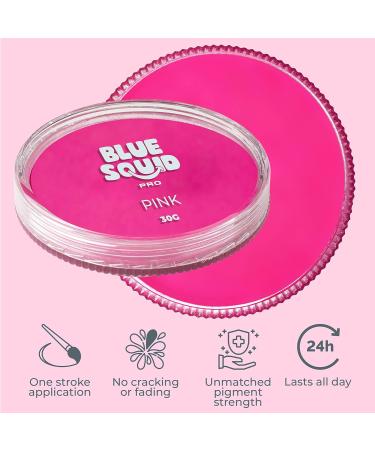 Blue Squid PRO Classic Pink Face Paint 30gm - Professional Water Based Body & Face Makeup for Halloween - Non Toxic & Water Activated - Buy Online on SooperMarket.com
