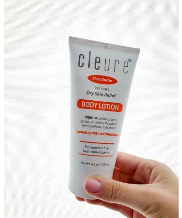 Cleure Fragrance-Free Body Lotion for Sensitive Skin - Shea Butter & Vitamin E - 8 oz, Paraben & Gluten-Free - Buy Online on SooperMarket.com