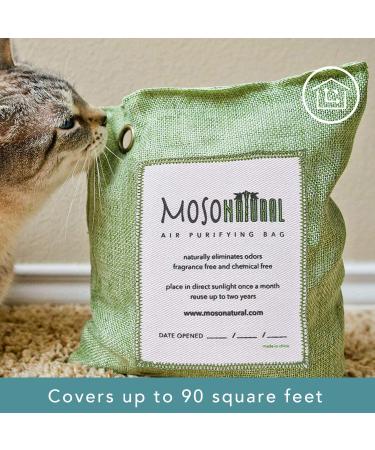 MOSO NATURAL Air Purifying Bag 200g (3 Pack) - Scent-Free Odor Eliminator for Cars, Closets, Bathrooms & Pet Areas - Premium Bamboo Charcoal Absorber (Green) - Buy Online on SooperMarket.com