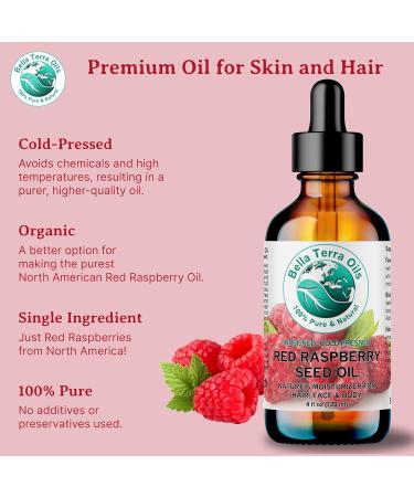 Bella Terra Red Raspberry Seed Oil 2 oz | Omega Fatty Acids & Vitamin E for Skin Nourishment | Luxurious Cold-Pressed Oil - Buy Online on SooperMarket.com