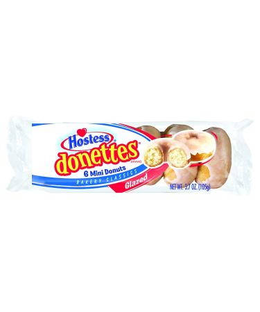 Hostess Donettes Mini Donuts Glazed 3.7 oz - Pack of 10 | Delicious Snack Treats - Buy Online on SooperMarket.com