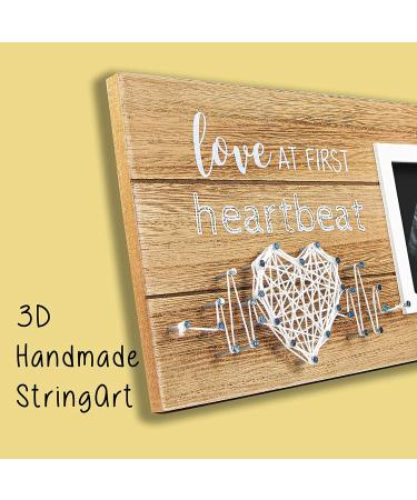 VILIGHT New Mom Gift: Love At First Heartbeat Sonogram Picture Frame - Pregnancy Announcement & Nursery Decor - Fits Standard 4 x 3 Ultrasound Photo - Buy Online on SooperMarket.com