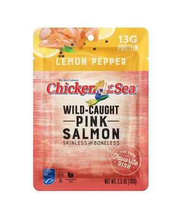 Chicken Of The Sea Pink Salmon, Lemon Pepper, 2.5oz  Keto Friendly, Gluten Free, High in Omega 3 Fatty Acids & Protein