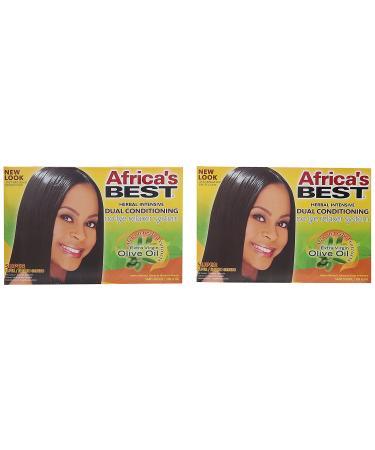 Africa's Best No-Lye Relaxer Kit - Dual Conditioning | Herbal Intensive | Superior Straightening & Nourishment - Buy Online on SooperMarket.com