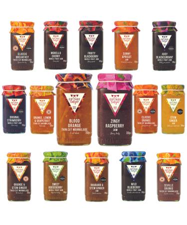 Cottage Delight Jam Pick N Mix - Create Custom Jam Combo with 15+ Flavours | Blood Orange Classic Breakfast Classic Orange Fruity Blackberry | 4 Pack - Perfect Jam Gift Set for Jam Lovers
