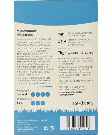 Elles Meisenkn del 6-Pack | 100% Natural Bird Energy Bundle with Berries | Eco-Friendly & Beak-Friendly Wild Bird Food - Buy Online on SooperMarket.com