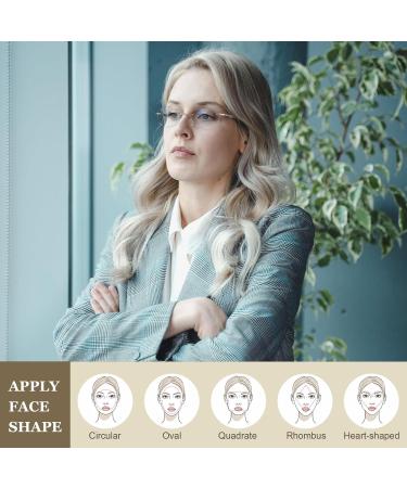 AQWANO Rimless Reading Glasses - Stylish Blue Light Blocking Women s Readers Frameless Design Anti-Blue Ray Reduce Eyestrain Black 1.25 - Buy Online on SooperMarket.com