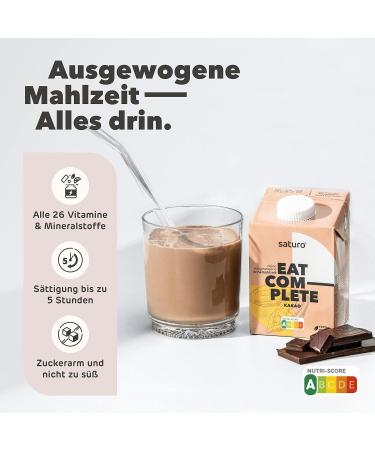Saturo Cocoa Drinking Meal - Vegan Astronaut Food with Protein & Nutrients | 6x500ml | 500kcal Per Pack - Buy Online on SooperMarket.com