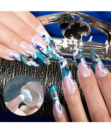 Stamping Transparent Nail Stamp kit Jelly French Stamper for Tip Nails with Scrapers 3D Nail Sticker Curve Stripes Nail Art Tools for French Manicure Home DIY Nail Salon (Single head) - Buy Online on SooperMarket.com