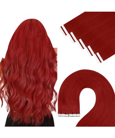 Youngsee tape extensions red tape in extensions real hair colored real hair extensions tape red 50 cm invisible tape extensions real hair colored extensions tape in real hair smooth hair 25g #rot 50 cm 10 pcs #red