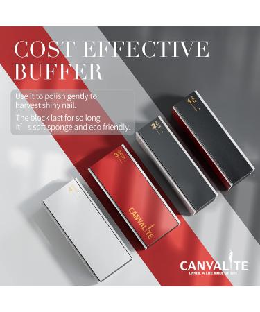 Canvalite 9pcs Nail Buffer Set - 4-Step Polishing Blocks & 100/180 Nail Files for Natural Nail Art & Gel Manicure - Buy Online on SooperMarket.com