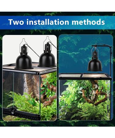 REPTI HOME Reptile Light Fixture - 5.5inch Deep Dome Heat Lamp Fixture UVB Heat Basking Lamp Fixture for Amphibian Reptile Terrariums DOME 5.5 inch - Buy Online on SooperMarket.com