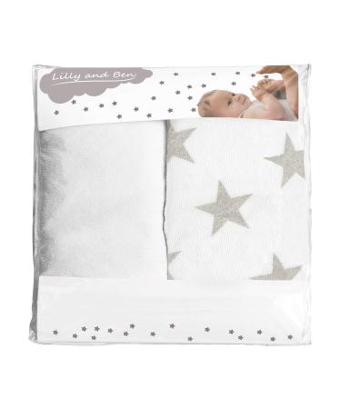 Lilly and Ben wrap cover cover 2-person pack I cozy & suction-strong cover with cotton surface for changing pads i easy-to-care clamping cover made of soft terry bracket narrow.Without increased pages white star