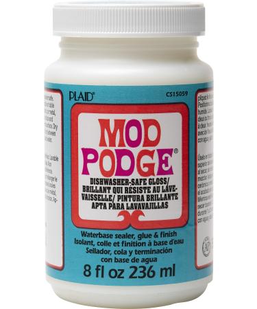 Mod Podge Dishwasher Safe Waterbased Sealer, Glue and Finish (8-Ounce), CS15059 Gloss, 8 Ounce Clear 1