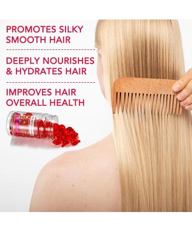 Hair Vitamin Serum Capsules - Moroccan Macadamia & Avocado Oils | Nourishing Hair Treatment No Rinse Conditioner - 60 Pcs - Buy Online on SooperMarket.com