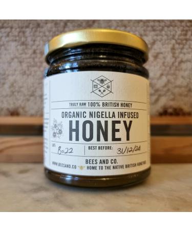 Black Seed Honey / Raw UK Honey / Organic Nigella Infused in British Honey Pure RAW Honey In Glass Jar (227g)