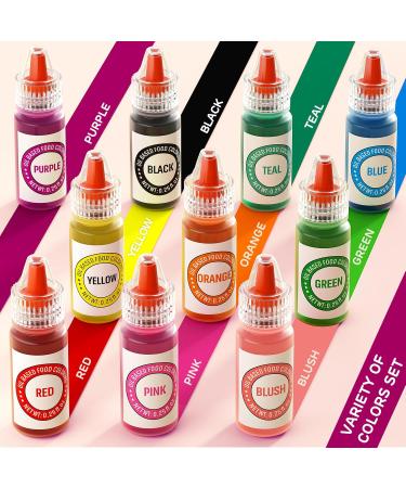 Oil Based Food Coloring Set for Chocolate - 10 Colors Oil Based Edible Food Dye for Sugar Candy Melts Oil Frosting Icing Dye for Baking Cookies Cake Decorating - 0.25 Fl. Oz/Bottles 6 ml (Pack of 10) - Buy Online on SooperMarket.com