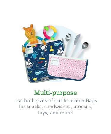 Green Sprouts Reusable Insulated Sandwich Bags - Aqua Llamas (2 Pack) | Eco-Friendly & Safe for 6+ Months - Buy Online on SooperMarket.com