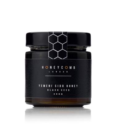 Yemeni Sidr HONEY WITH BLACK SEED Raw Honey Raw Unpasteurised 100% Pure Honey Natural Honey Honeycomb London 250g