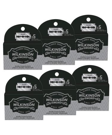 Wilkinson Sword Double Edge Razor Blades Refills 5 Count (Pack of 6) Razor Blades - 30 Count