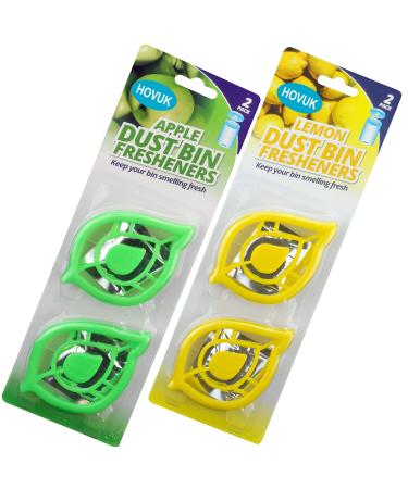 4 x garbage can freshener odor removers garbage can smell remover usable in small rooms self-adhesive diaper pail fragrant fresh fragrance from lemon (2 x lemon and 2 x apple)