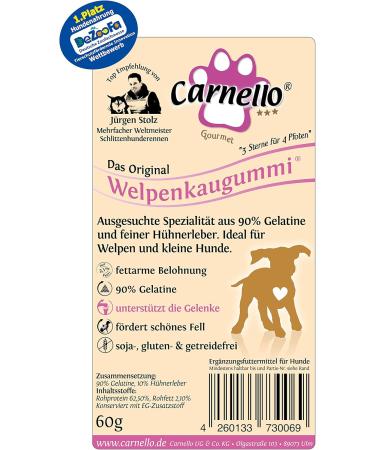 Carnello Puppy Treats - Grain-Free Chewing Bones for Dogs - Chicken Flavor 60g (1 Pack) - Healthy Dog Chews - Buy Online on SooperMarket.com