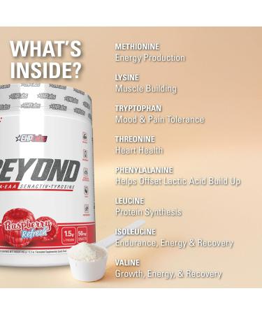 EHP Labs Beyond BCAA Powder Amino Acids Supplement for Muscle Recovery - 8g of Sugar Free BCAAs Amino Acids Post Workout Recovery Powder 10g of EAA Amino Acids Powder - 60 Servings (Raspberry Refresh) - Buy Online on SooperMarket.com