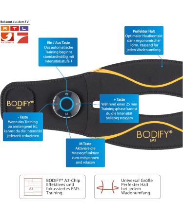 Bodify EMS Wadentrainer Pro - Targeted Calf Muscle Stimulation for Men & Women | Muscle Building & Stability | Original EMS Training Device - Buy Online on SooperMarket.com