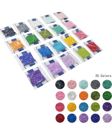 AB Diamond Painting Beads 5D Accessories - 20 Colors Round Drills & Rhinestones for Craft - 2.8MM/20000PCS - Buy Online on SooperMarket.com