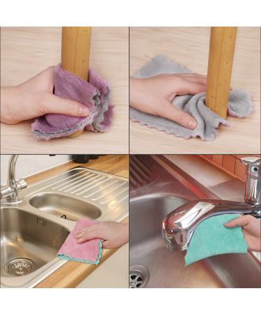 12 Pack Double-Sided Microfiber Cleaning Cloths - Lint Free & Highly Absorbent - Multi-Purpose Kitchen & Car Towels - Buy Online on SooperMarket.com