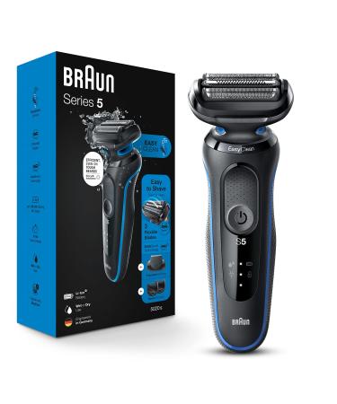 Braun Series 5 5020 Electric Razor for Men Foil Shaver with Beard Trimmer  Rechargeable  Wet & Dry with EasyClean  Black  5 Piece Set
