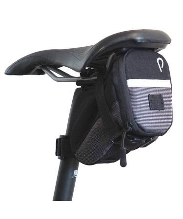 Vincita STASH Pack Alien Small Strap Fixing Bike Saddle Bag Big Zippered Opening Internal Mesh Pocket Safety Reflective Strip with LED Strap Cycling Seat Bag Portable Storage Bag for Bikes Two Tone