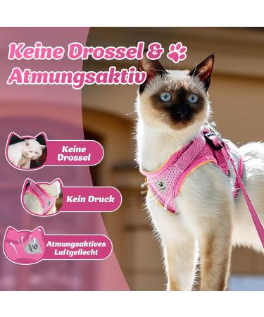 Supet Cat Dishes & Breaking-Safe Leash - Soft Vest for Kittens & Small Dogs (Chihuahua) - Pink Size L (Chest 38-43 cm) - Buy Online on SooperMarket.com