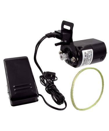 Enduro Sewing Machine Motor Kit with Foot Pedal & Belt - 110 Volt  100 Watt for Imported & Domestic Home Sewing Machines (Black)